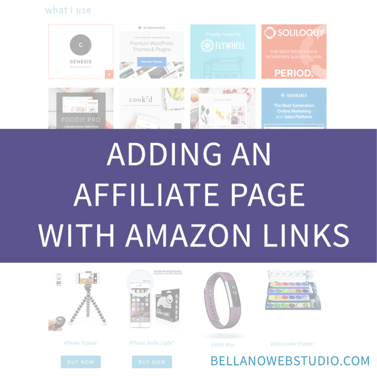 Adding an Affiliate Page with Amazon Links