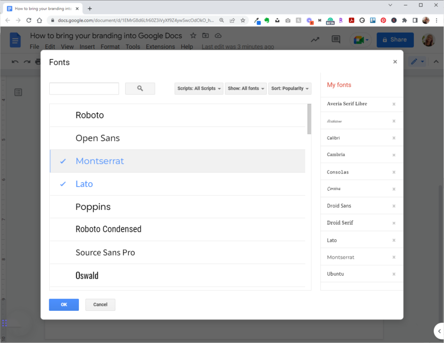 How to bring your fonts into Google Docs