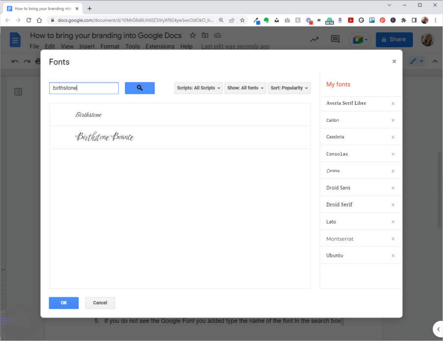 How to bring your fonts into Google Docs