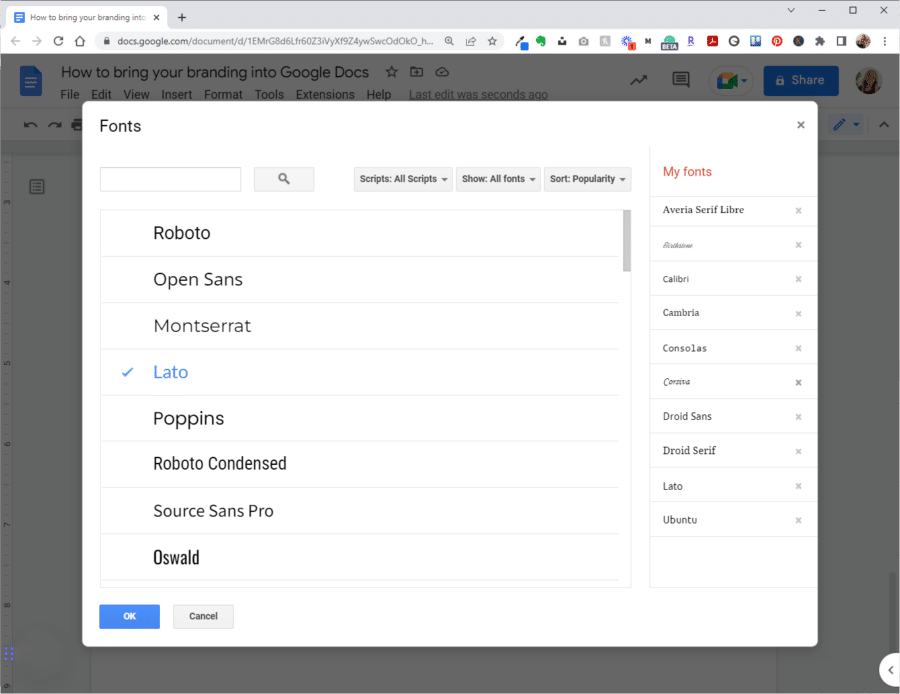 How to bring your fonts into Google Docs