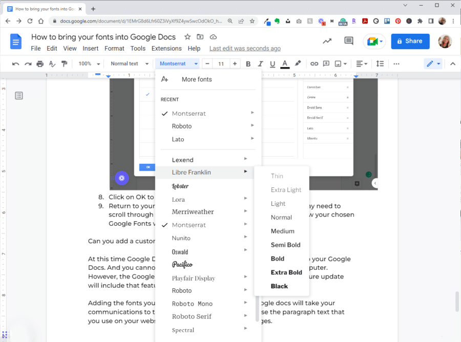 How to bring your fonts into Google Docs