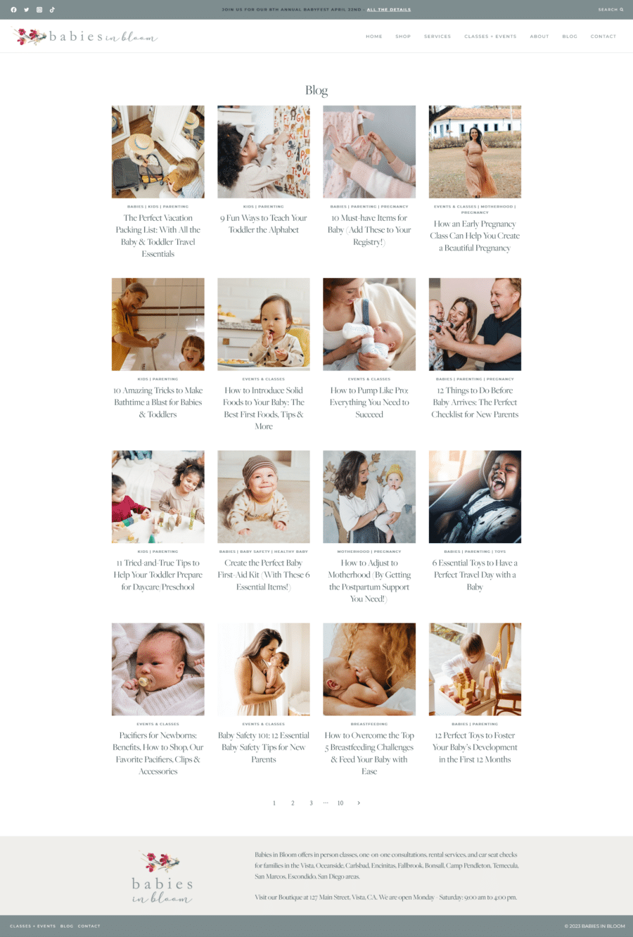 Website Redesign with VIP Day - Babies in Bloom