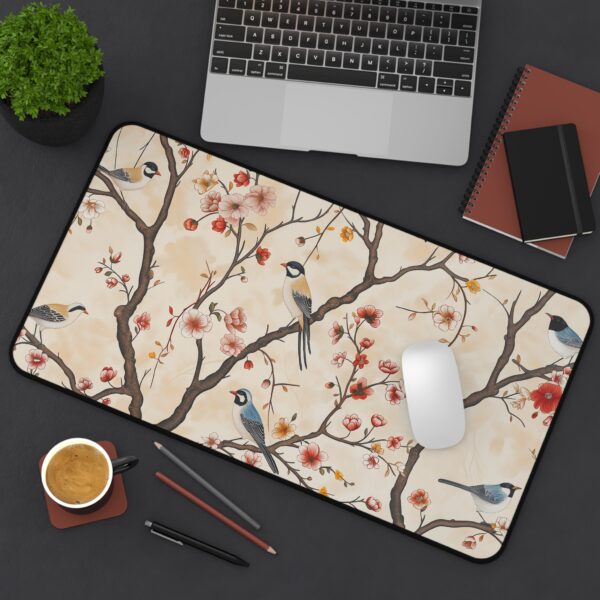 Chinoiserie Inspired Bird and Floral Desk Mat