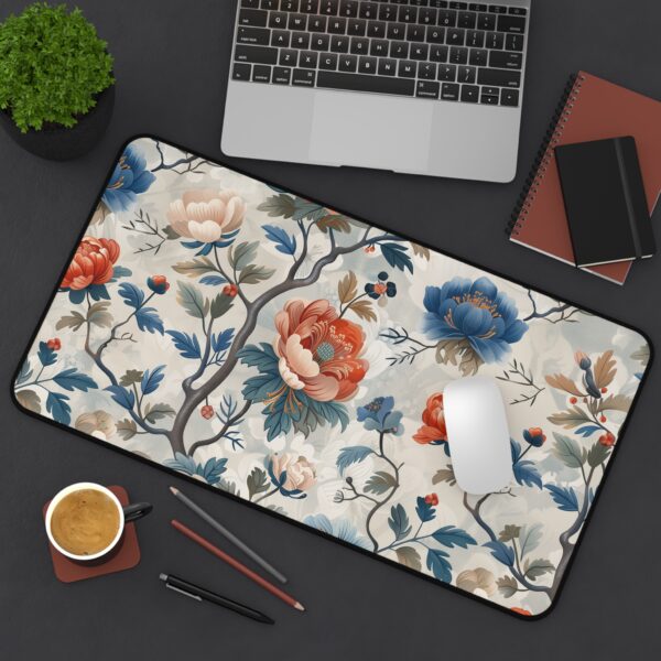 Vintage Floral Chinoiserie Inspired Design desk mat