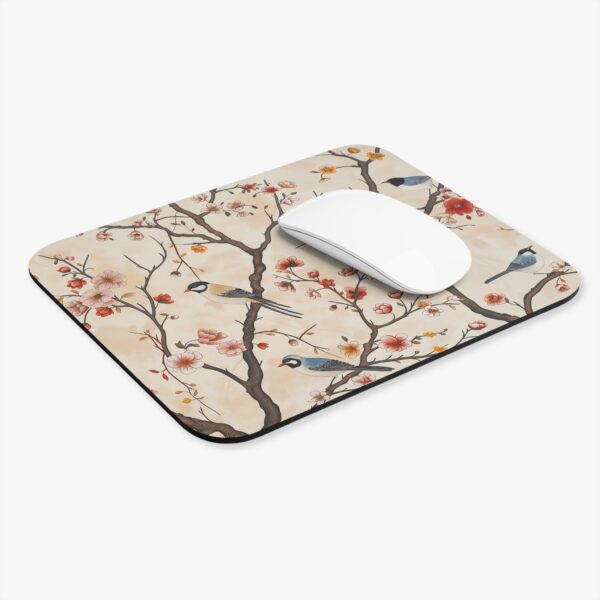 Vintage Chinoiserie-Inspired Mousepad Birds and Blossoms