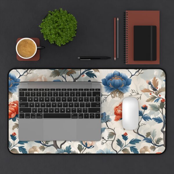 Vintage Floral Chinoiserie Inspired Design desk mat