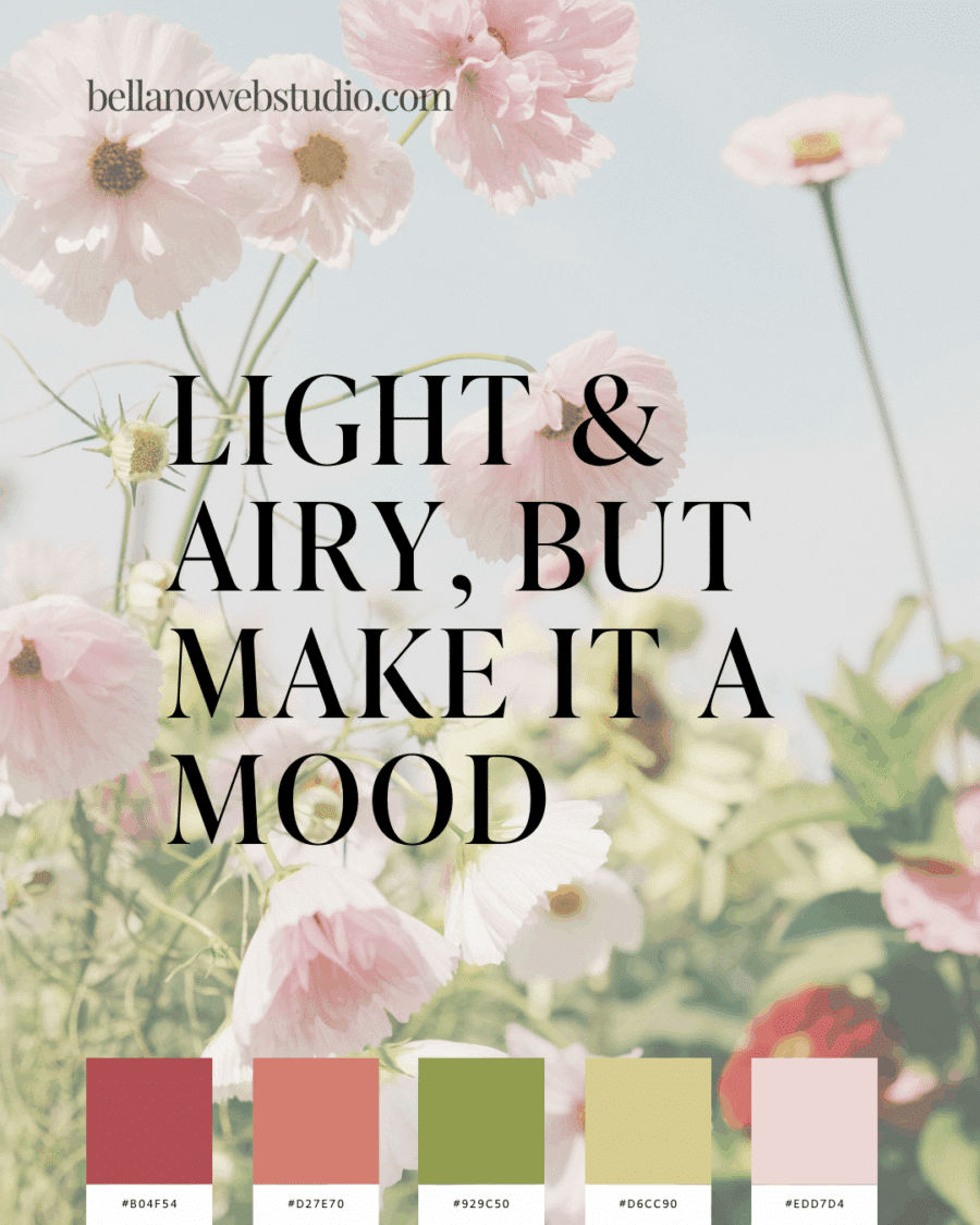light and airy color palettes