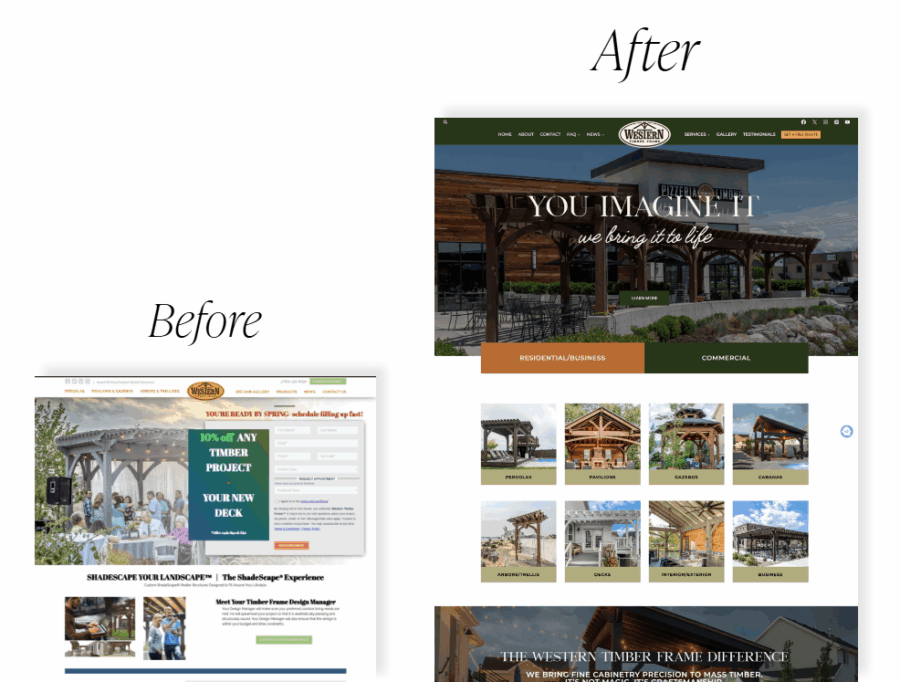 Western Timberframe Before and After